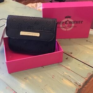Juicy Couture Black Heart-Embossed Wallet NIB